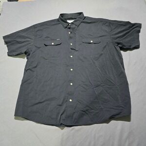 Poncho Outdoors Fishing Shirt Mens XXL Black Short Sleeve Magnetic Pockets